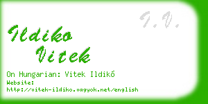 ildiko vitek business card